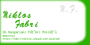 miklos fabri business card